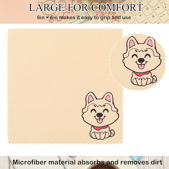 WILLBOND 20 Pcs Microfiber Cleaning Cloth Cute Dog Design Microfiber Cloth Soft - Image 5