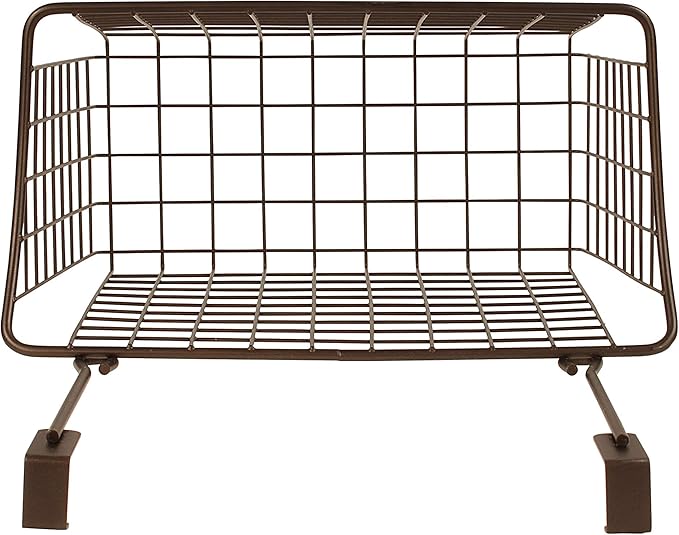 Spectrum Large Over Cabinet Door Organizer Bronze Wire Storage Basket - Image 7