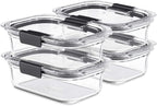 Rubbermaid Brilliance Glass Food Storage Containers, 3.2 Cup, Leak-Proof by Rubbermaid