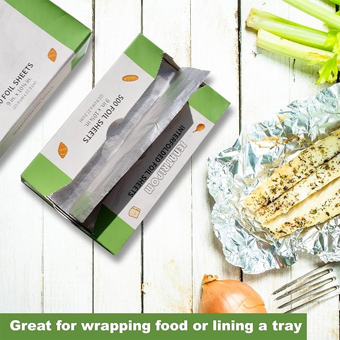 Aluminum Foil Sheets, 9 x 10.75 inch, 1000 Sheets, Pop-Up Dispenser, High Temp - Image 3