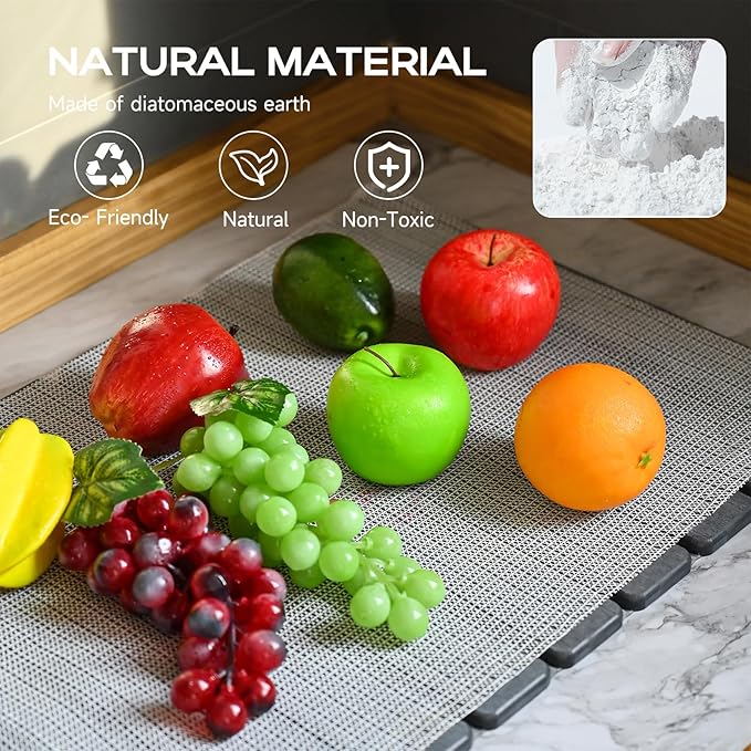 Large Stone Drying Mat for Kitchen Counter, Quick Drying Mat, Glasses and - Image 3