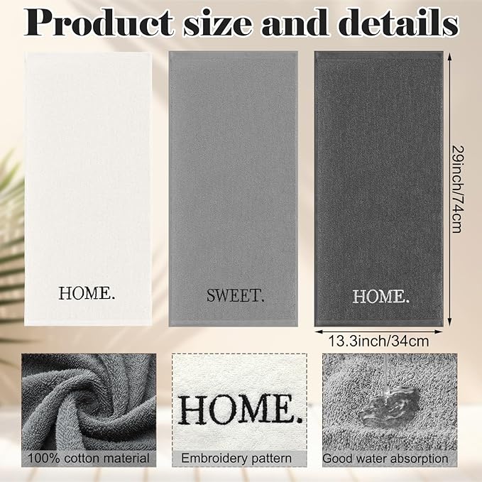 3 Pcs Farmhouse Decorative Hand Towels - Image 2