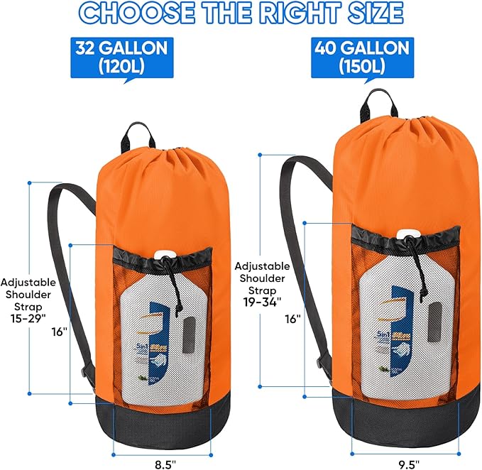 BALEINE 150L Laundry Bag Backpack, 900D Oxford Fabric Large Travel Laundry Bags - Image 3