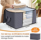 Fab totes Storage Bags, Clothes Blanket Storage Bins Foldable Closet Organizers - Image 2