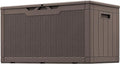 Greesum 100 Gallon Resin Patio Storage Box for Garden Tools, Outdoor Furniture Cushions, Pool Supplies, Dark Brown by BuynowfromGreesum