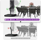 PURPLE LEAF 11.5' X 11.5' Telescopic Patio Umbrella with Base Included Lifting Cantilever Offset Square Large Umbrella for Pool Outdoor Patio Deck Garden Grey - Image 5