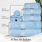 SUPERIOR Egyptian Cotton Pile 8 Piece Towel Set, Includes 2 Bath, 2 Hand - Image 9