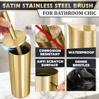 Gold Toilet Brush and Holder Set - Image 2
