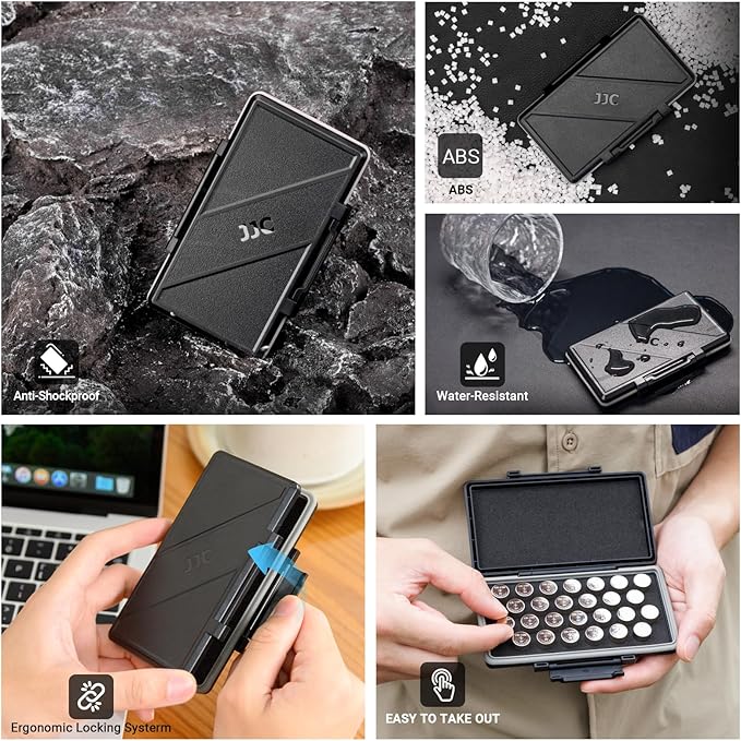 JJC CR1/3N Battery Case Holder Storage, Water-Resistant Anti-Lost, Button Coin - Image 3