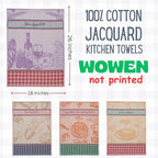 sea me at home 100% Cotton French Jacquard Kitchen Tea Towel Set of 4 - Image 2
