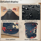 Japanese Cherry Blossom Laundry Basket, Space Saving Foldable Design - Image 5