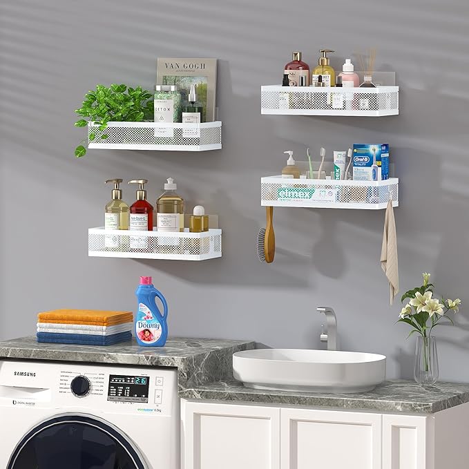 PUSDON Hanging Storage Baskets Organizer Wall Mount, Metal Wire Storage Bin Rack - Image 4