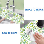 Tropical Eucalyptus Leaves Kitchen Sink Splash Guard Mat Absorbent Fast Drying - Image 5