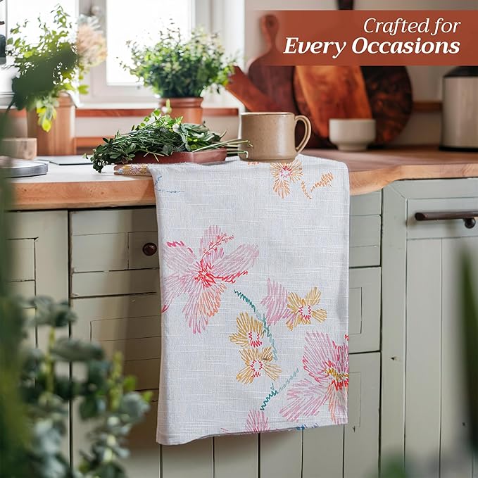 Maison d' Hermine Kitchen Towels Set of 3 100% Cotton 27.50" x 20" Reusable - Image 5