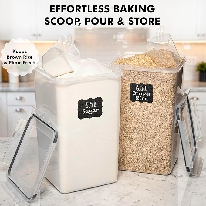 WHITE FEATHER SUPPLIES 2 PC Large Food Storage Containers - Image 4