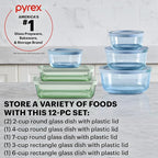 Pyrex Colors Tinted Small/Medium/Large Food Storage Container Set, Snug Fit - Image 2