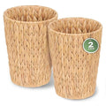 2 Pack Wicker Trash Can, Small Bathroom Trash Can, 2 Gallon Woven Natural Water by iEGrow