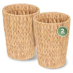 2 Pack Wicker Trash Can, Small Bathroom Trash Can, 2 Gallon Woven Natural Water by iEGrow