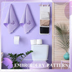 2 Pcs Butterfly Hand Towels Light Purple Bathroom Decor 14x29 Inch Embroidered - Image 7