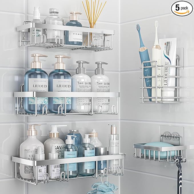 5 Pack Shower Caddy Organizer Rack Shelf by Liuoud