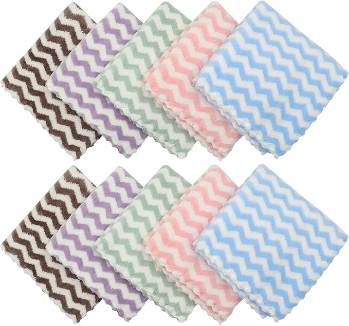 Microfiber Cleaning Cloth Lint Free Cleaning Rags, 10 Pack Fast Drying Dish Rags - Image 2
