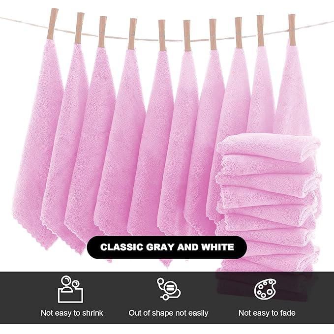 MOONQUEEN Microfiber Facial Cloths Fast Drying Washcloth 12 Pack - Image 3