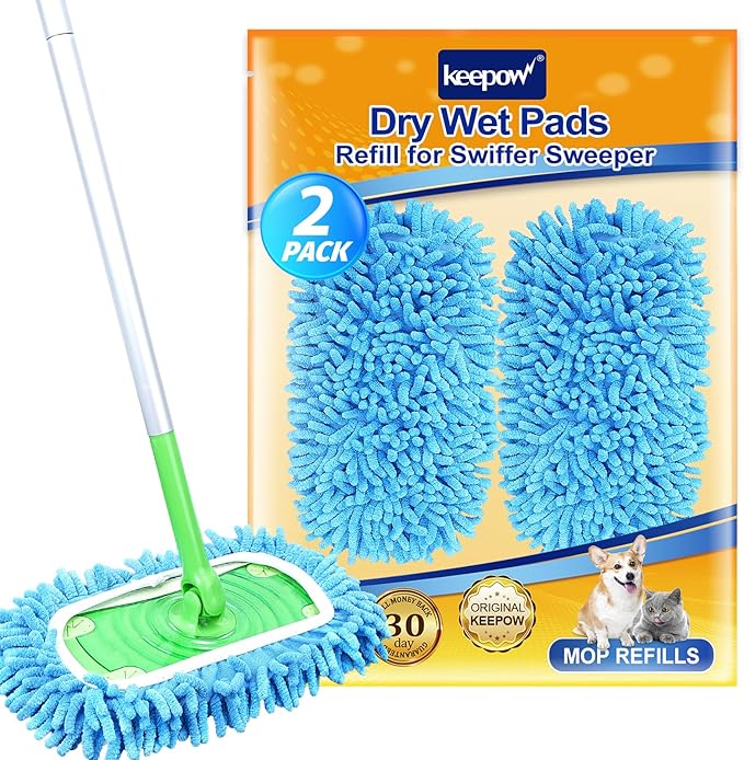 KEEPOW Reusable Microfiber Mop Pads Compatible by KEEPOW