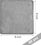 Tanlade Microfiber Cleaning Cloth 6"x6" Cleaning Rags Reasonable Kitchen Towels - Image 2