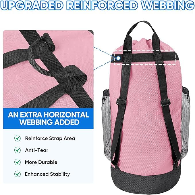BALEINE 2PK 120L Laundry Bag Backpack, 900D Oxford Fabric Large Travel Laundry - Image 2