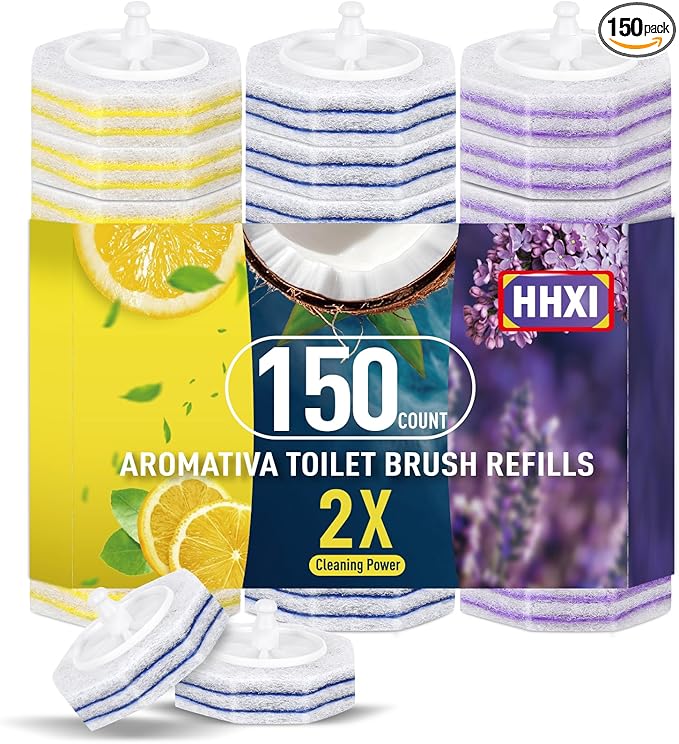 150Ct Aromative Toilet Brush Refills, Toilet Bowl Cleaner Refills, Double-Layer by Unknown