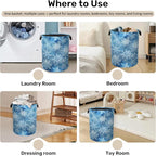 Winter Laundry Basket, Snowflakes Laundry Hamper, Heavy Duty 60L Dirty Clothes - Image 4