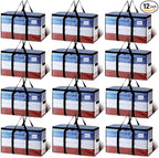 TAILI Extra Large Moving Bags, 12 Pack Clear Heavy Duty Totes by TAILI