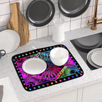Purple Absorbent Dish Drying Mat Sun and Moon Microfiber Drying Pad - Image 6