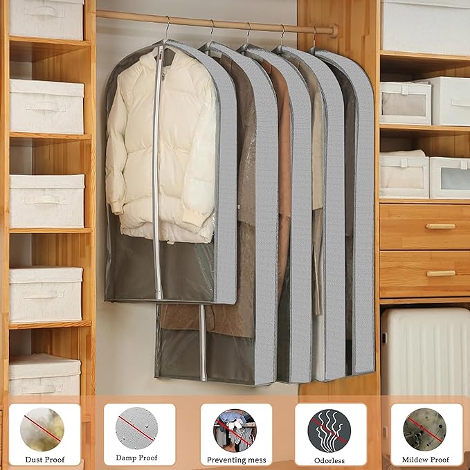 3 Pcs Garment Bags, Hanging Clothes Covers - Image 7