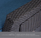 Grand patio Outdoor Recliner Chair Patio 150° Lay Flat Recliner with Flip Table Wicker Reclining Lounge Chair Peacock Blue - Image 8
