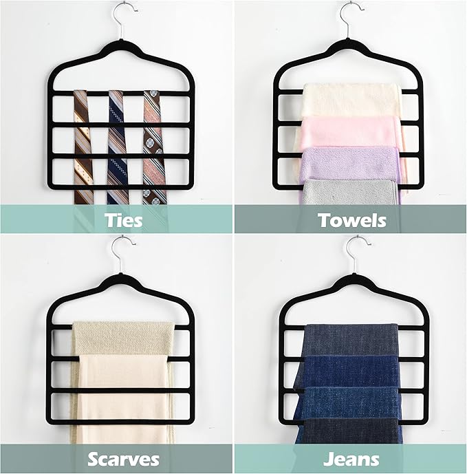 Velvet Pant Clothes Hanger Space Saving Non Slip Shorts Hanger, Myfolrena Jeans - Image 3