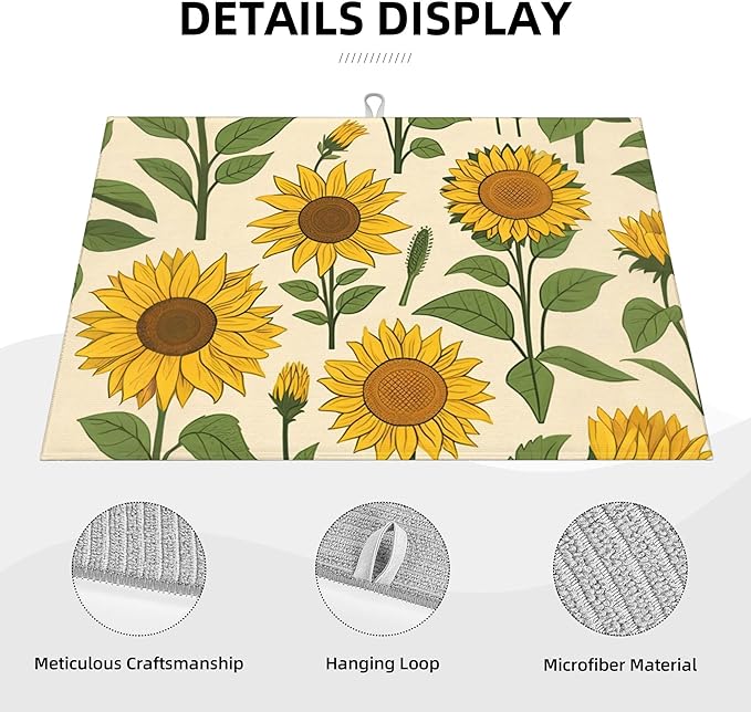 Sunflower Plants Dish Drying Mats - Image 3