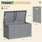 JUMMICO 250 Gallon Outdoor Resin Deck Box with Divider, Waterproof Storage Box with Lockable Lid&Side Handles for Garden Tools, Pools Supplies (Gray) - Image 5