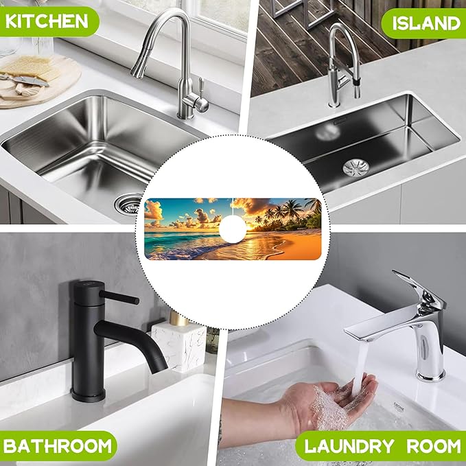 Kitchen Sink Splash Guard Faucet Mat Super Absorbent Fast Drying Mat Guard - Image 7