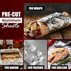 100 Packs Heavy Duty Insulated Aluminum Foil Sheets – 14" x 10.3" Disposable - Image 4