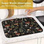Mushroom Fern Leaves Berry Dish Drying Pad 16 x 18 Inch - Image 7