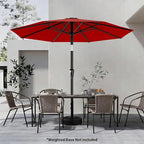 AreShark 9 FT Patio Umbrella for Outdoor, Outdoor Table Umbrella with Push Button Tilt and Crank, Outdoor Patio Umbrellas with 8 Sturdy Ribs for Market, Garden, Pool (Red) - Image 6