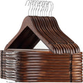 AMKUFO Wooden Hangers 20 Pack Wood Suit Hanger Non Slip Coat Hangers by AMKUFO