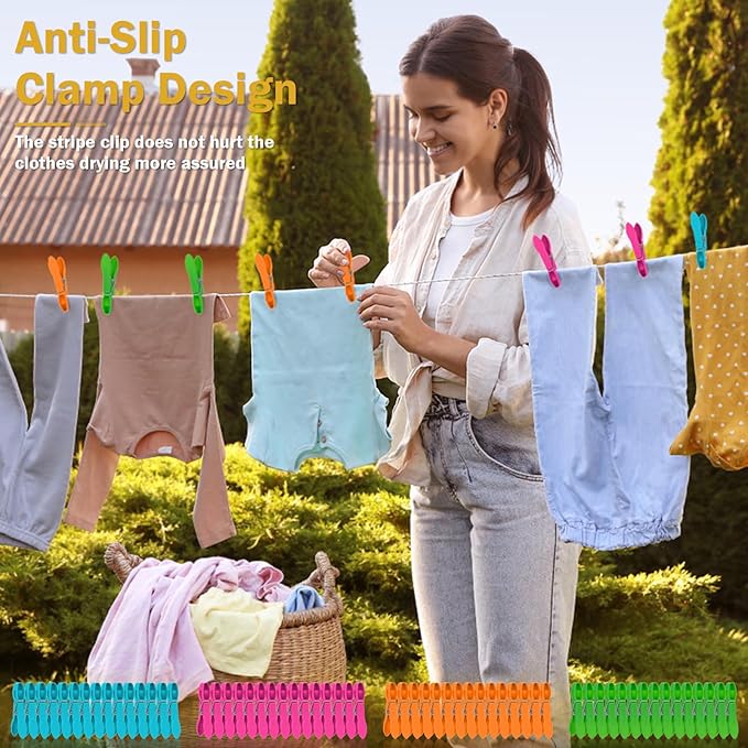 60 Pack Clothes Pins，Colored Plastic Clothespins，Strong Grip Laundry - Image 6