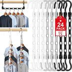 24 Pack Hangers Space Saving Magic Space Saver Storage Smart Plastic Clothes by Besslly