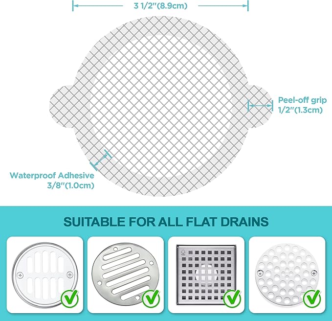 50 Pack Disposable Shower Drain Hair Catcher Mesh Stickers - Image 7