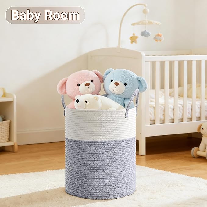 Tall Laundry Basket with Handles, 100L Portable Dirty Clothes Hamper, Boho - Image 4