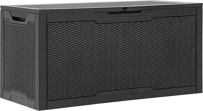 YITAHOME 100 Gallon Resin Deck Box, Weather Resistant Outdoor Storage Box, Lockable Indoor Outdoor Storage for Supplies and Essentials, Black - Image 8