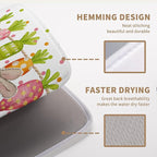 Easter Spring Dish Drying Mats Cute Bunny Dish Mat Easter colorful Carrots - Image 3