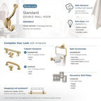 Amerock H55465CZ | Adare Double Prong Decorative Wall Hook | Champagne Bronze - Image 6
